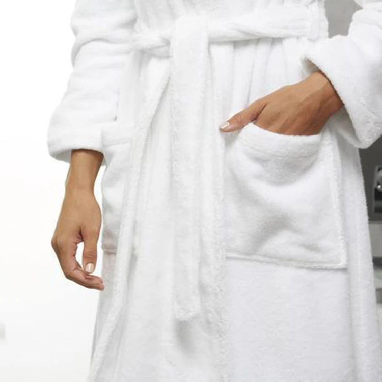 Hotel Terry bathrobe, Velour bathrobe, White Robe
