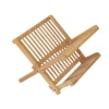 Household Kitchen Storage Drawer Dish Bamboo Holder Drainer Large Double Capacity Drying Rack With Drain