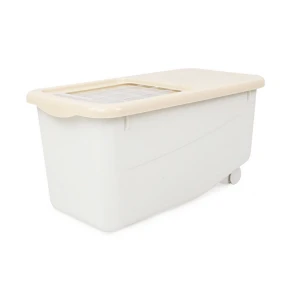 Household Rice Storage Container With Wheels Plastic Kitchen Storage Container