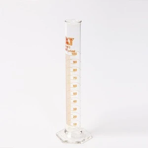 HUAOU Measuring Cylinder, with spout and glass hexagonal base