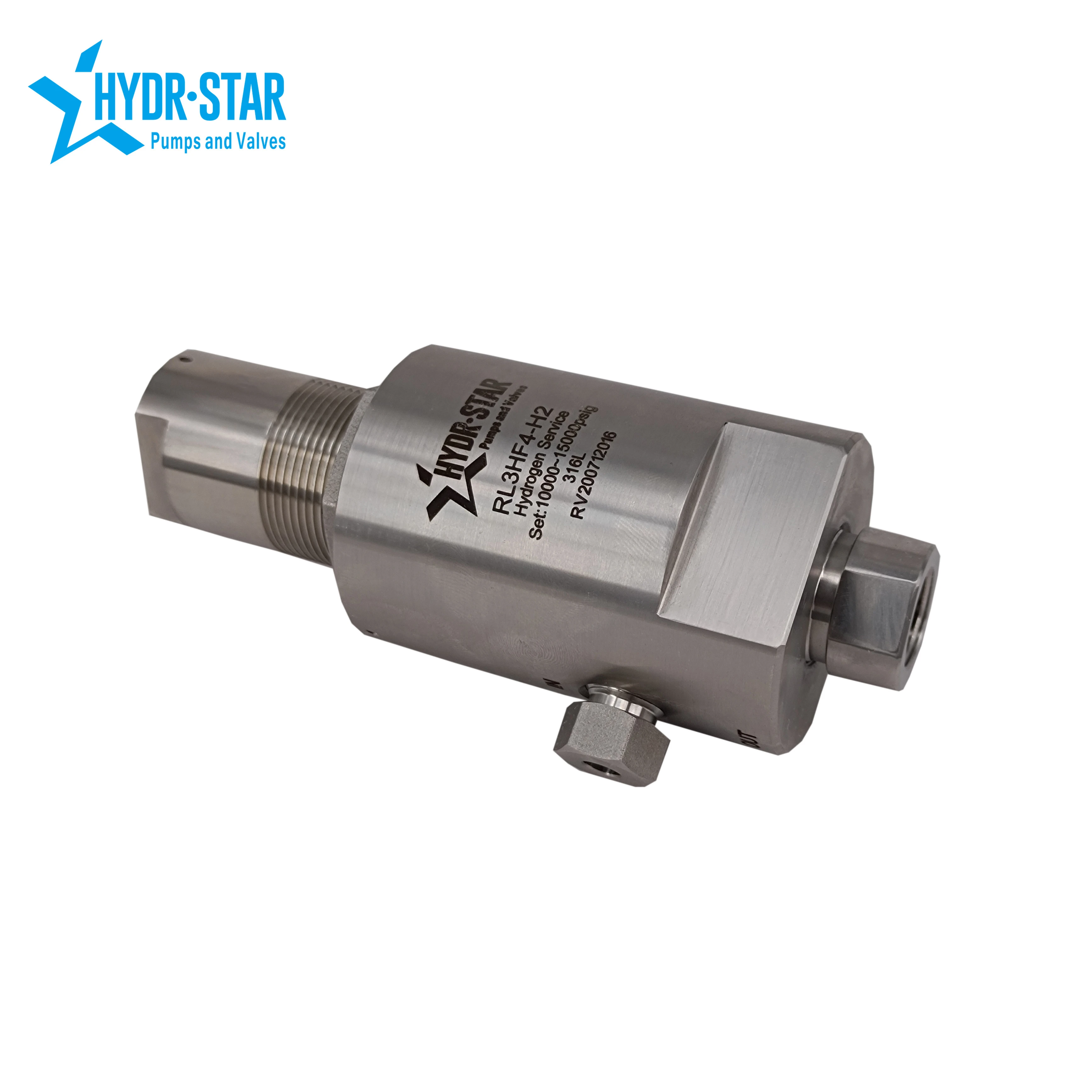 HYDR-STAR 316 Stainless Steel High Pressure Adjustable Safety Relief Valve Metal Seat Soft Seat Relief Valve
