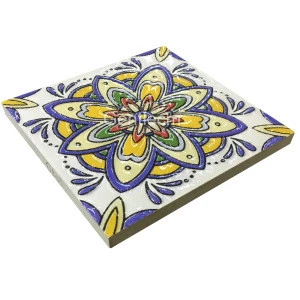 In stock interior wall decoration mix color   flower  pattern  tile 100x100mm colored glaze ceramic mosaic tile art tile