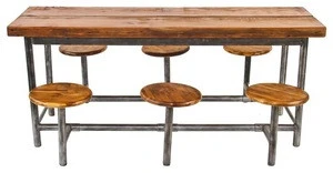 INDUSTRIAL RESTAURANT DINING TABLE SET , HOT SEEING DINING TABLE WITH STOOLS SET