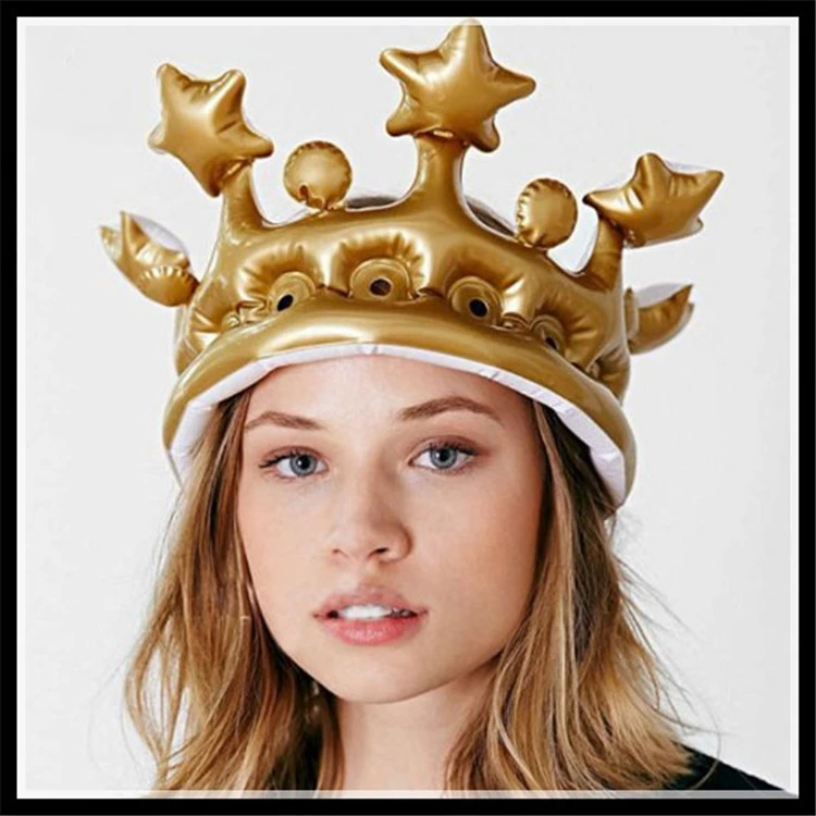 Inflatable Crown King For The Day Birthday Party Cap Children Hat