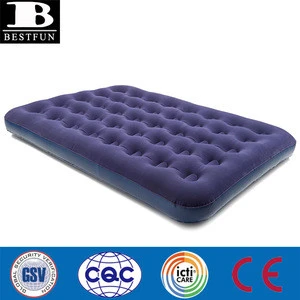 inflatable flocked airbed deluxe double with pump camping sleepovers air mattress outside folding movable sleeping air mat