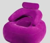 inflatable flocked pvc air chair, music relax air chair sofa with pouch accessories large inflatable mouth fast inflation