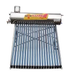 Integrated pressured solar water heater-vacuum solar collector