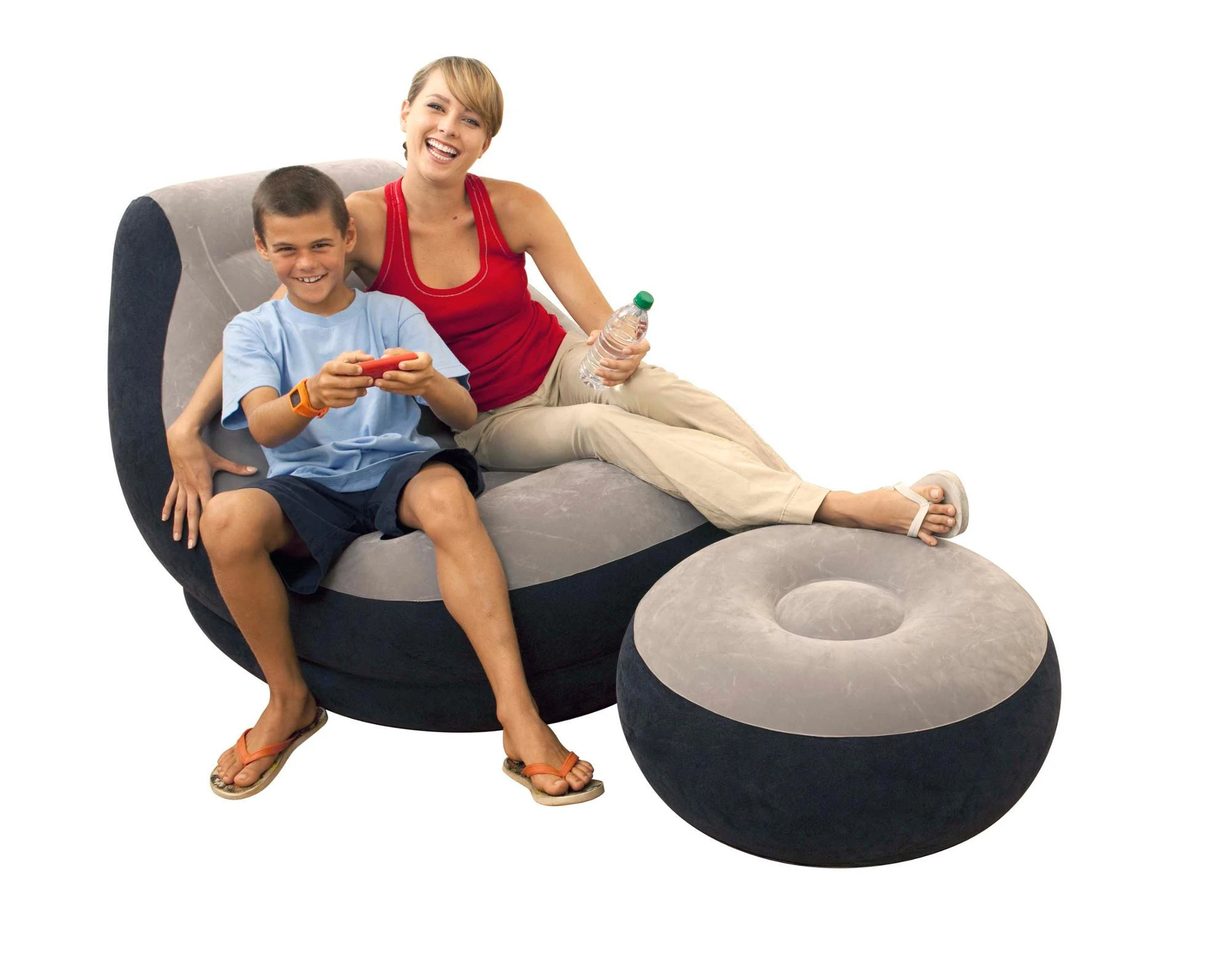 Intex Inflatable Chair 68564  Ultra Lounger &amp; Ottoman Set Air Chair With Footrest