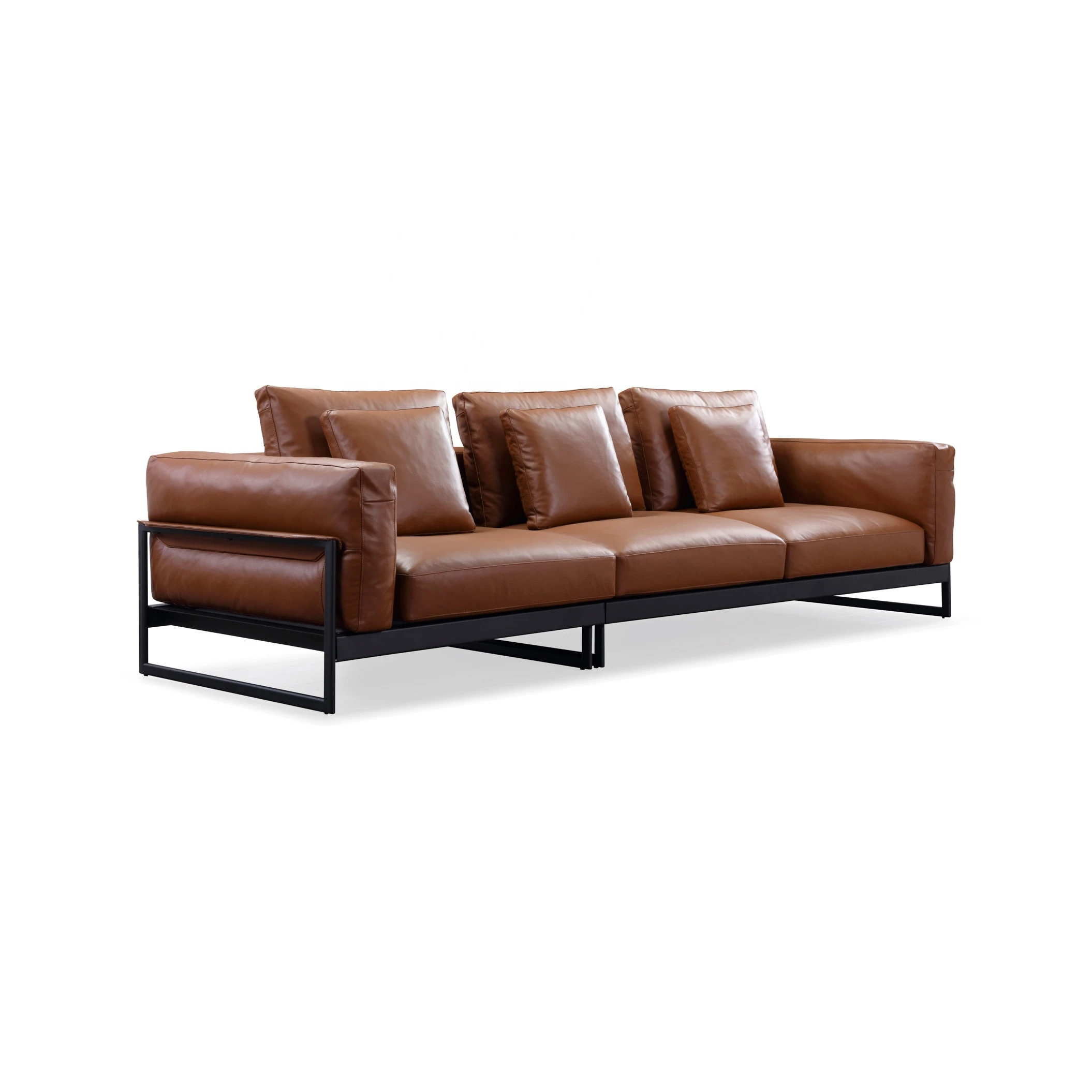 Italian High End Luxury Sofa Set Home Furniture 4 Seater Leather Sofa