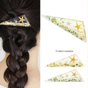 Japanese and south Korean style  Starfish series Leaf yellow Acetic acid hairpin For adult and child ladies