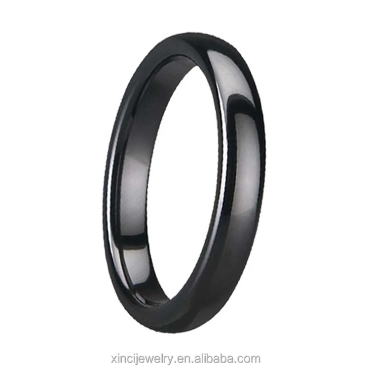Jewelry Minimalism Ring Blank Black Cubic Zirconia Wholesale 4mm ceramic ring
