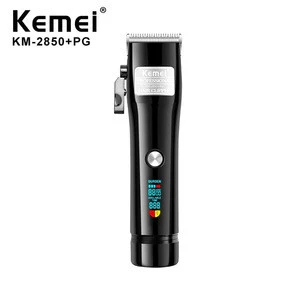 Kemei KM-2850 PG Hair Trimmer Rechargeable Men&#39;s Hair Clipper Haircut High Capacity Oilhead Machine 180min  LCD Display