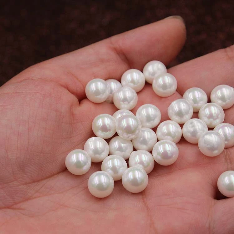 Large supply of shell pearl 3-18mm white half hole shellfish DIY jewelry accessories loose beads wholesale particles