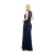 Import Latest design round collar lace hollow out navy blue bridesmaid dresses long from China