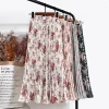 Latest korean summer floral pleated skirts woman skirt maxi
