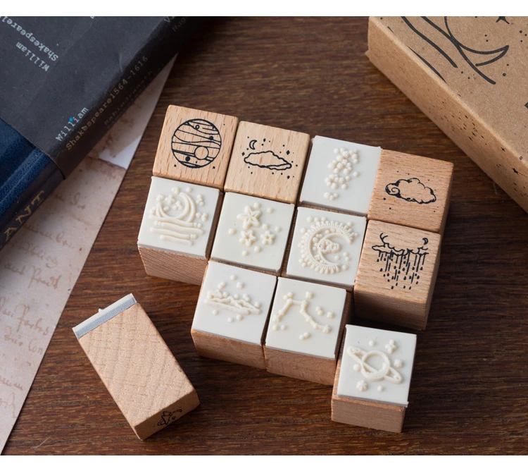 latest product factory directly decorative scrapbooking wooden stamp set
