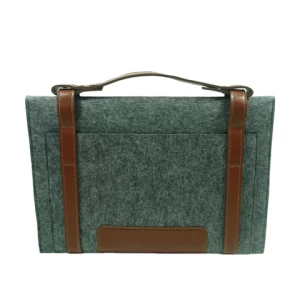 Light weight felt laptop briefcase non woven laptop bag for women with shoulder strap