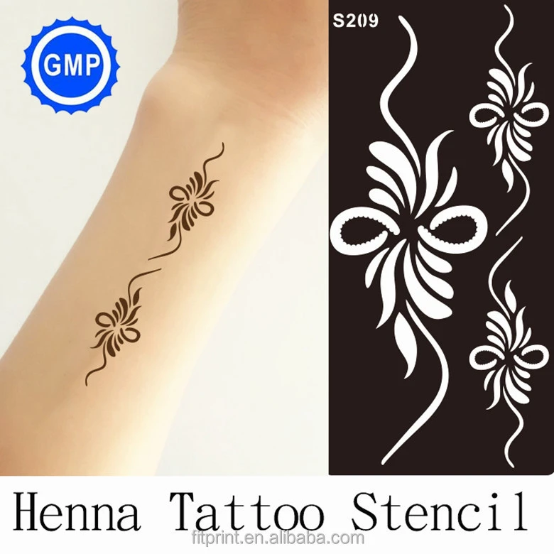 Long Lasting Hand And Leg Henna Tattoo Stencil For Painting Airbrush