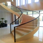low iron hot bend curved glass for Stairs railing balustrade Tempering glass spiral glass holder