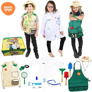 Low MOQ handmade halloween customized role play children high quality career costume set for wholesale