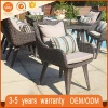 Luxury Cheapest Space-Saving Outdoor Round Gray Rattan Wicker Dining Table And 6 Chairs Vocation Restaurant Furniture
