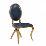 Luxury French style cushioned high back dining chairs leather upholstered restaurant dining chairs