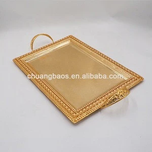 Luxury gold metal tray food tray Chocolate packaging tray