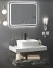 Luxury hotel stone basin marble bathroom vanity lights