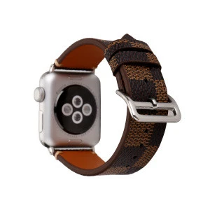 Luxury Lattice Grid Pattern Soft Leather Strap for Apple Watch Series 4 Belts Leather Men Smart Watch Band  44mm Accessory