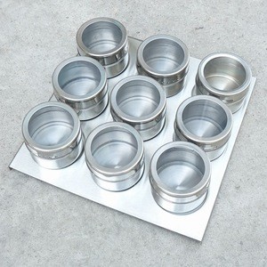 Magnetic Spice Jars Magnetic Cruet Condiment Spices Set Stainless Steel Condimento Canister sauce bottle Seasoning Tools