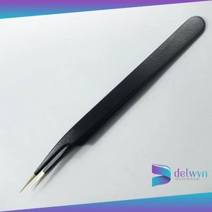 Make Up Tools OEM Stainless Steel Private label wholesale Gold Eyelash Extension Tweezers for Volume Lash Working