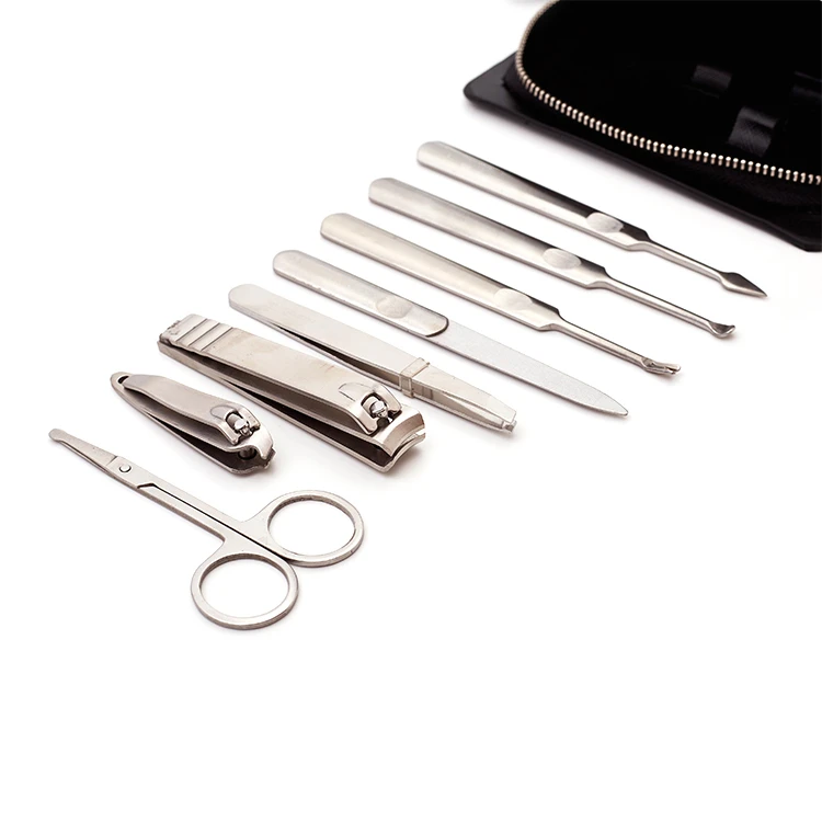 Manicure / Pedicure Stainless Steel Tools Kit zipper Case