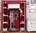 Manufacturing hot-selling portable  three doors Non Woven Fabric Wardrobe storage closet