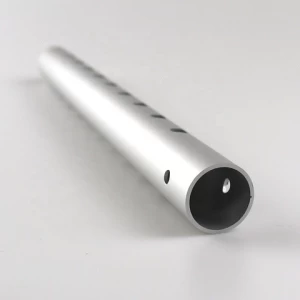 Matte silver anodized aluminium round tube drilling aluminium pipe