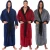 Import Mens Stitching Color Winter Plush Lengthened Homewear Long Sleeve Nightgown Kimono Bathrobe from China