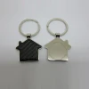 Metal and PU leather house shape keychain for real estate agent