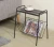 Metal frame wood top bedside end table with magazine storage rack