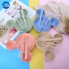 Mickey Mouse kids children  wheat straw cutlery sets eco bowl & fork & spoon and chopsticks tableware