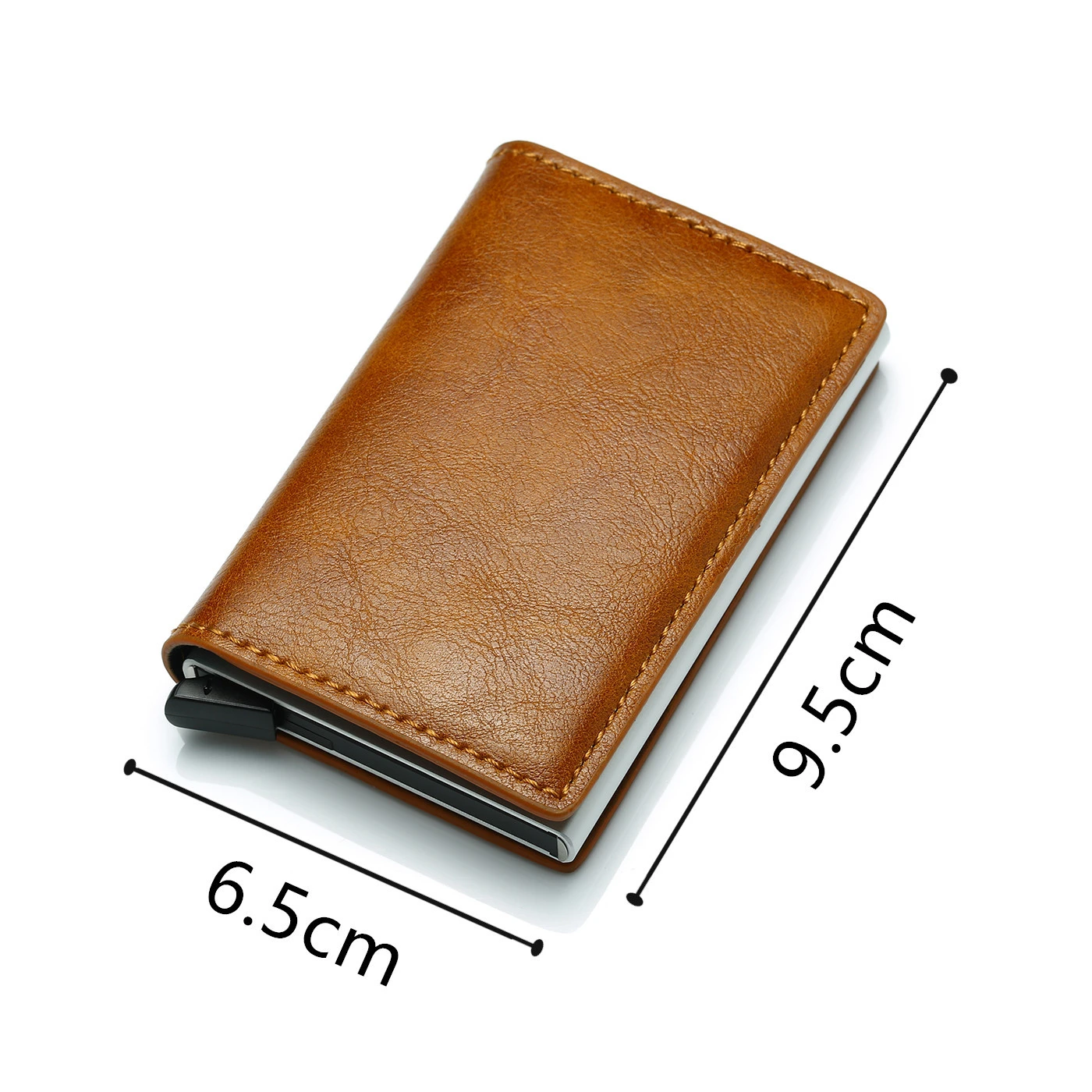 Mini Smart Women Men Leather Money Clip Automatic Pop-up Card Case Wallet | Slim RFID Blocking Wallet | Front Pocket Card Wallet