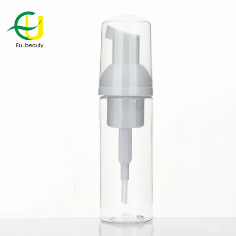 100ML Custom Acceptable Foam Bottle PET Plastic Cosmetic Packaging Portable Transparent Facial Cleanser Aftershave Foam Pump
