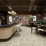 Modem Unilin Click Lock LVT Herringbone Design PVC Tile SPC Vinyl Flooring