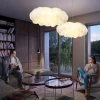 Modern E27 Led Cloud Pendant Lamp Shades Contemporary Cotton Ceiling Light Fixtures