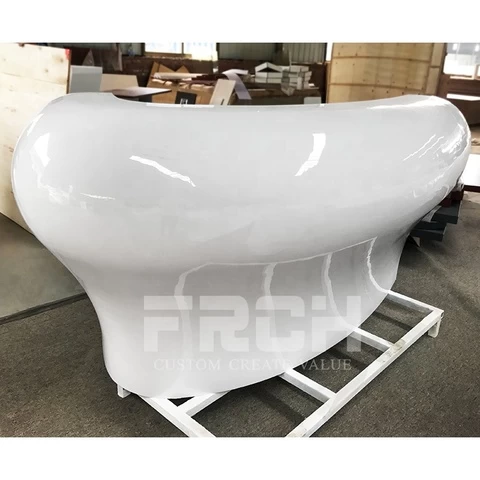 Modern High Glossy White Reception Counter Office Shop Beauty Salon Reception Table Front Desk