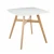 Import Modern home furniture round MDF top dining table wood legs from China