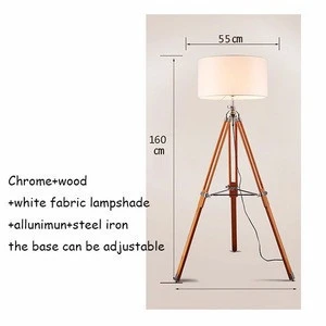 Modern italian designer wood 3 legs aluminum led source fancy floor lamp/light