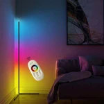 Modern remote control corner floor lamp color changing minimal RGB led vertical decor floor lighting for home hotel club bars
