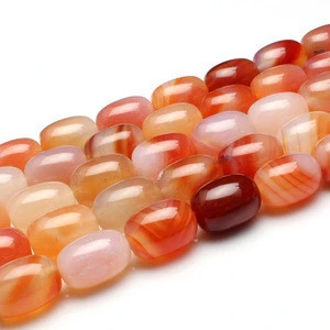 Natural Color Agate Rice Barrel Drum Shaped Agate Gemstone Loose Beads Strand Jewelry making Beads