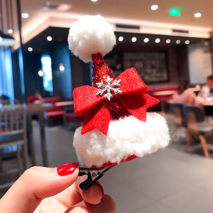 New Christmas Decorations Santa Hat Hairpins For Adults And Children Cartoon Festival Outfit Product