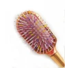 New design hot selling plastic hair brush with electroplated  finish and heat transfer printing