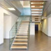 New design modern glass stairs /glass railing staircase / build wood floating staircase